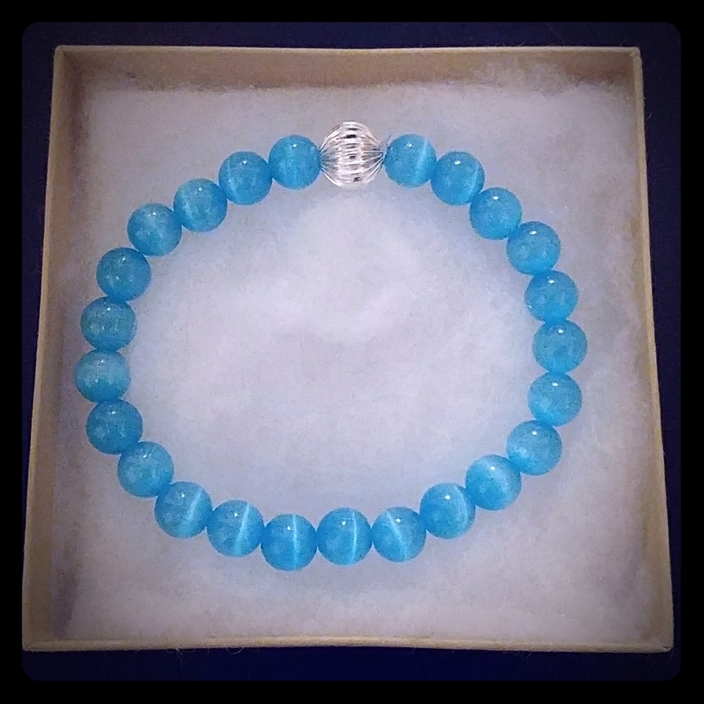 River Blue Cat Eye Stone Bracelet